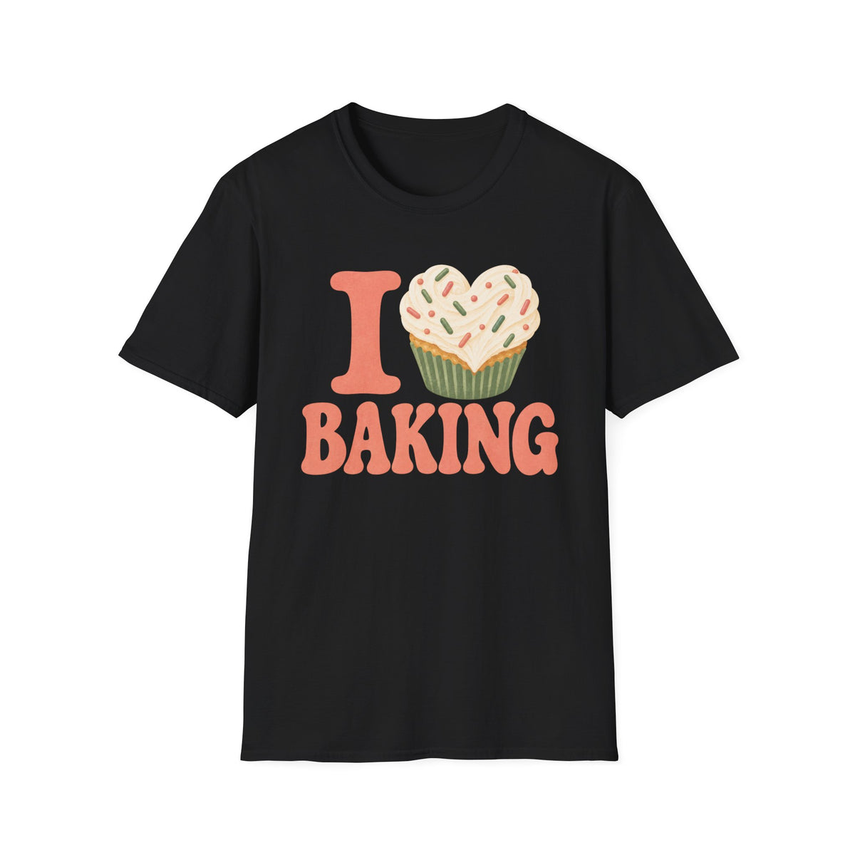 I Love Baking, Green & Peach T-Shirt