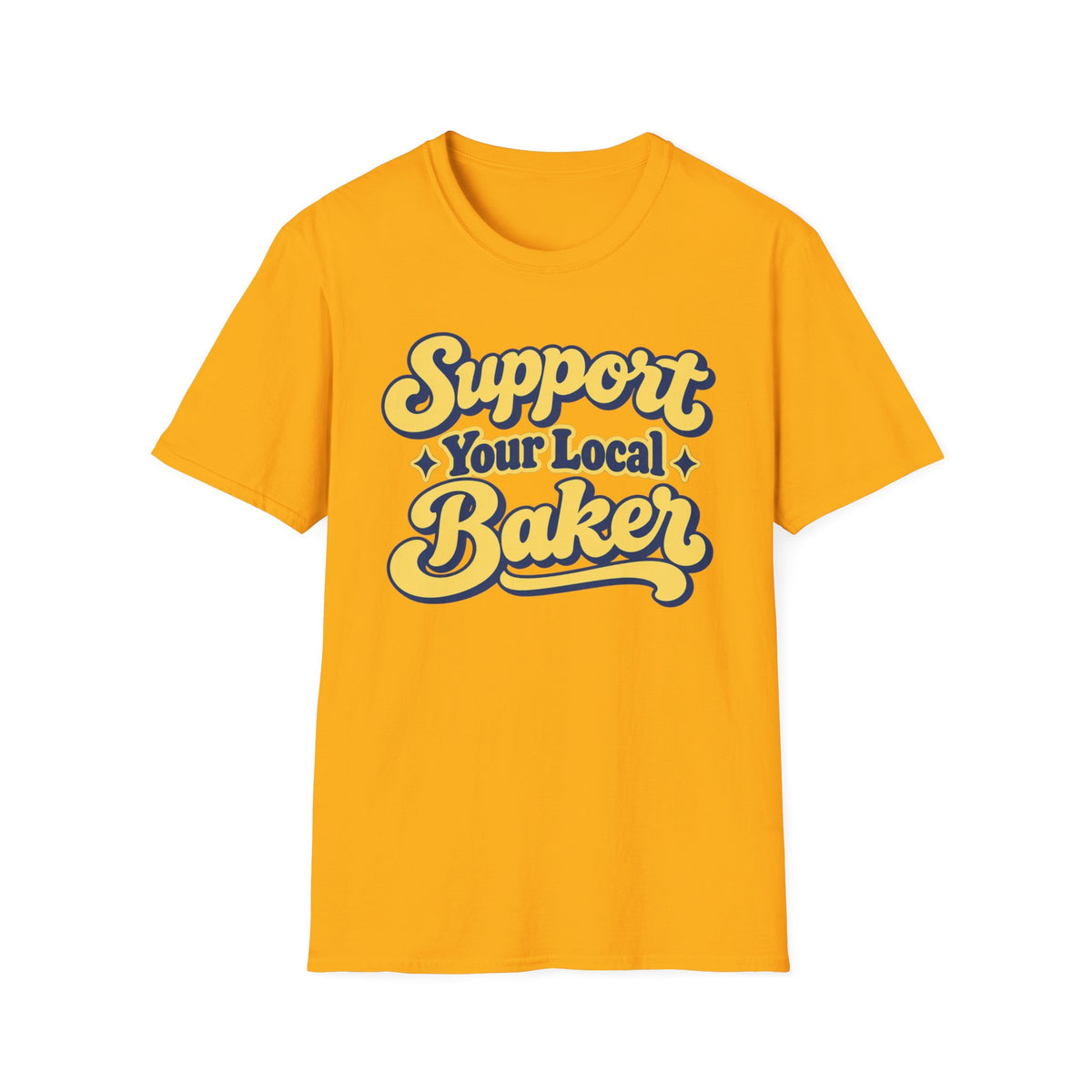 Support Your Local Baker, Blue & Yellow T-Shirt