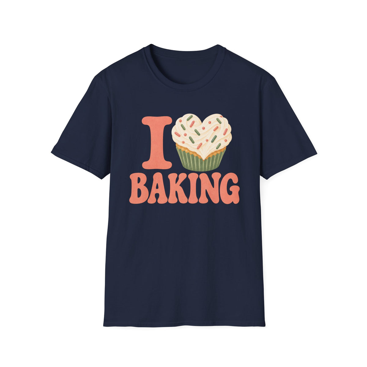 I Love Baking, Green & Peach T-Shirt