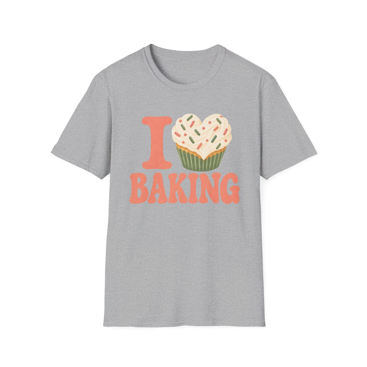 I Love Baking, Green & Peach T-Shirt