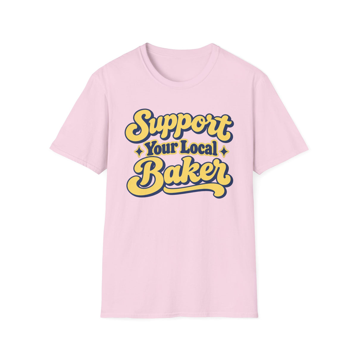 Support Your Local Baker, Blue & Yellow T-Shirt