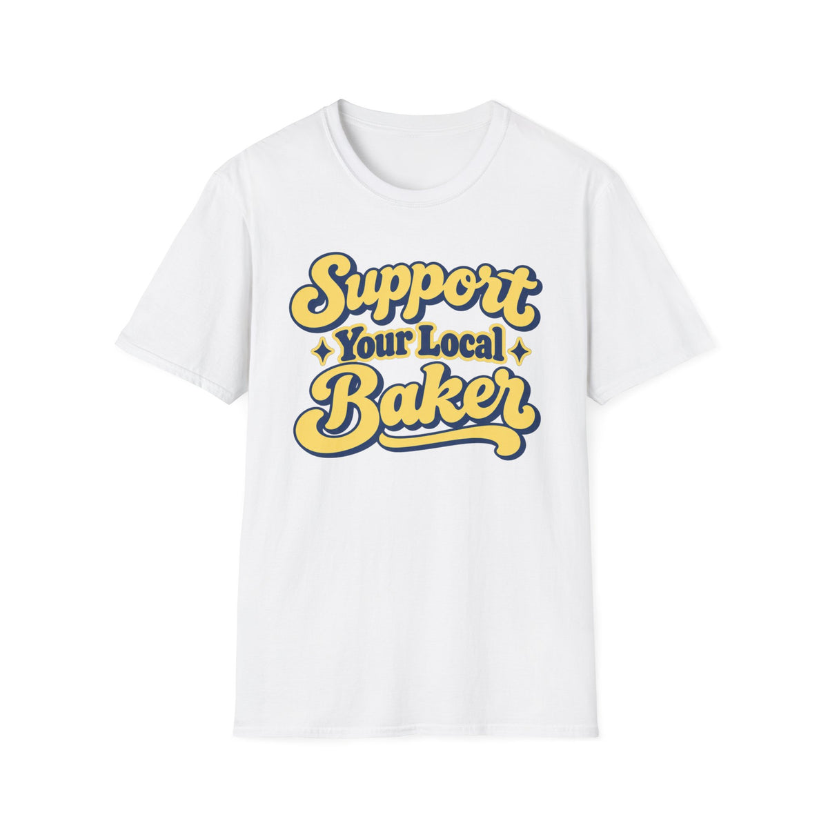 Support Your Local Baker, Blue & Yellow T-Shirt