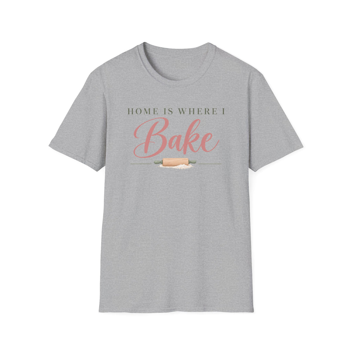 Home is Where I Bake, Green & Pink T-Shirt