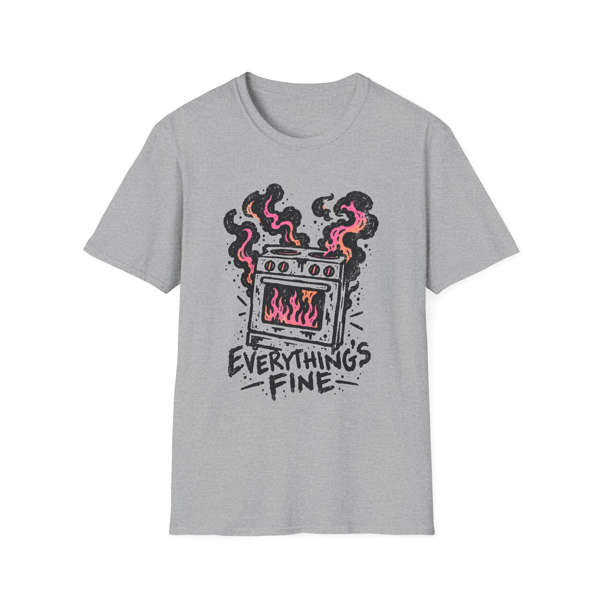 Everything's Fine, Black & Pink T-Shirt