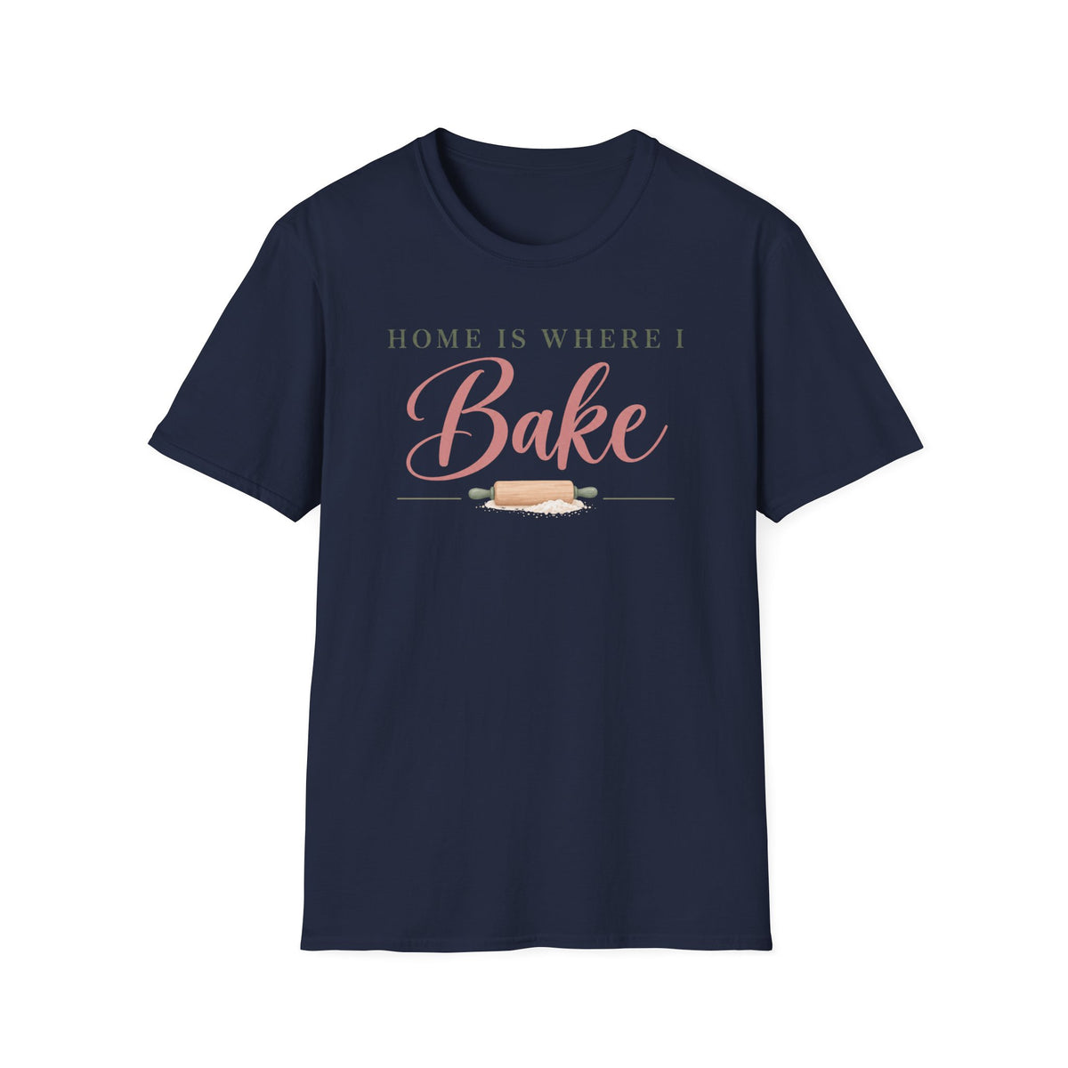 Home is Where I Bake, Green & Pink T-Shirt