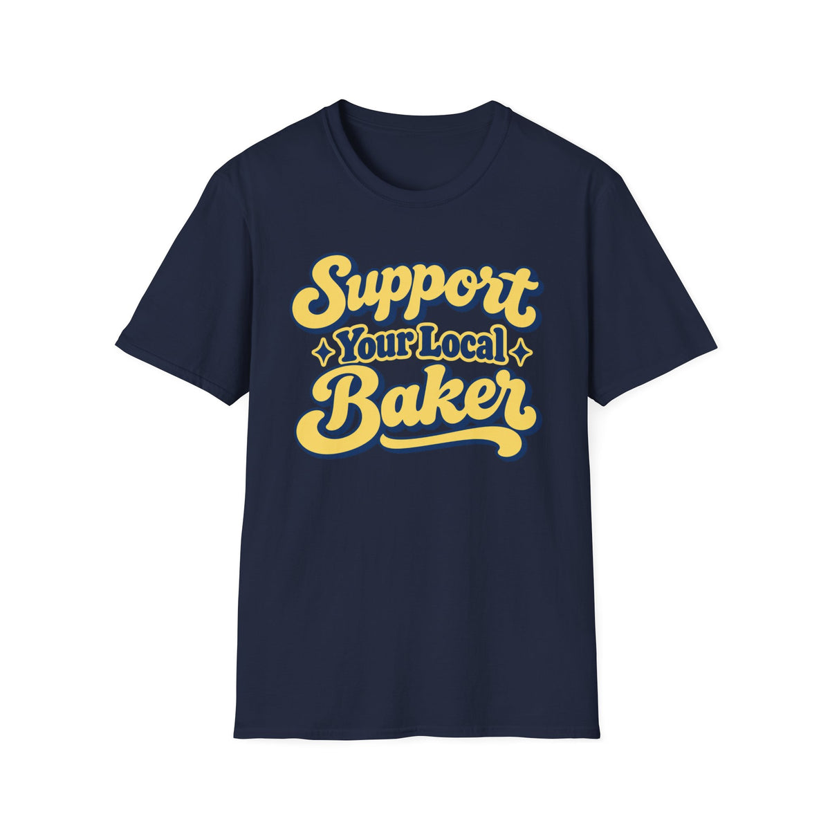 Support Your Local Baker, Blue & Yellow T-Shirt