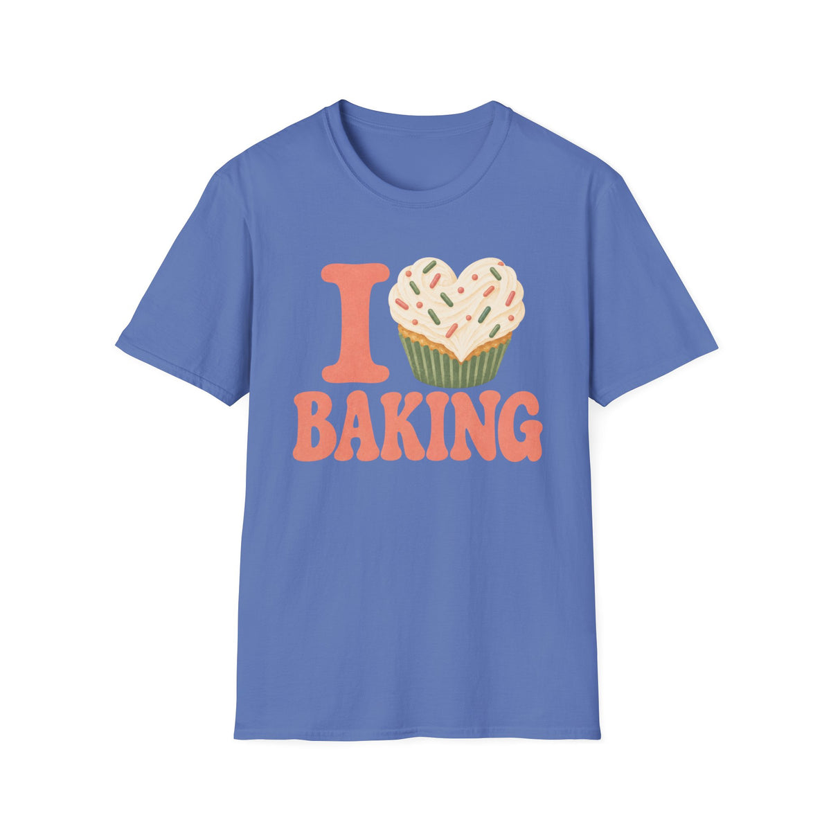 I Love Baking, Green & Peach T-Shirt