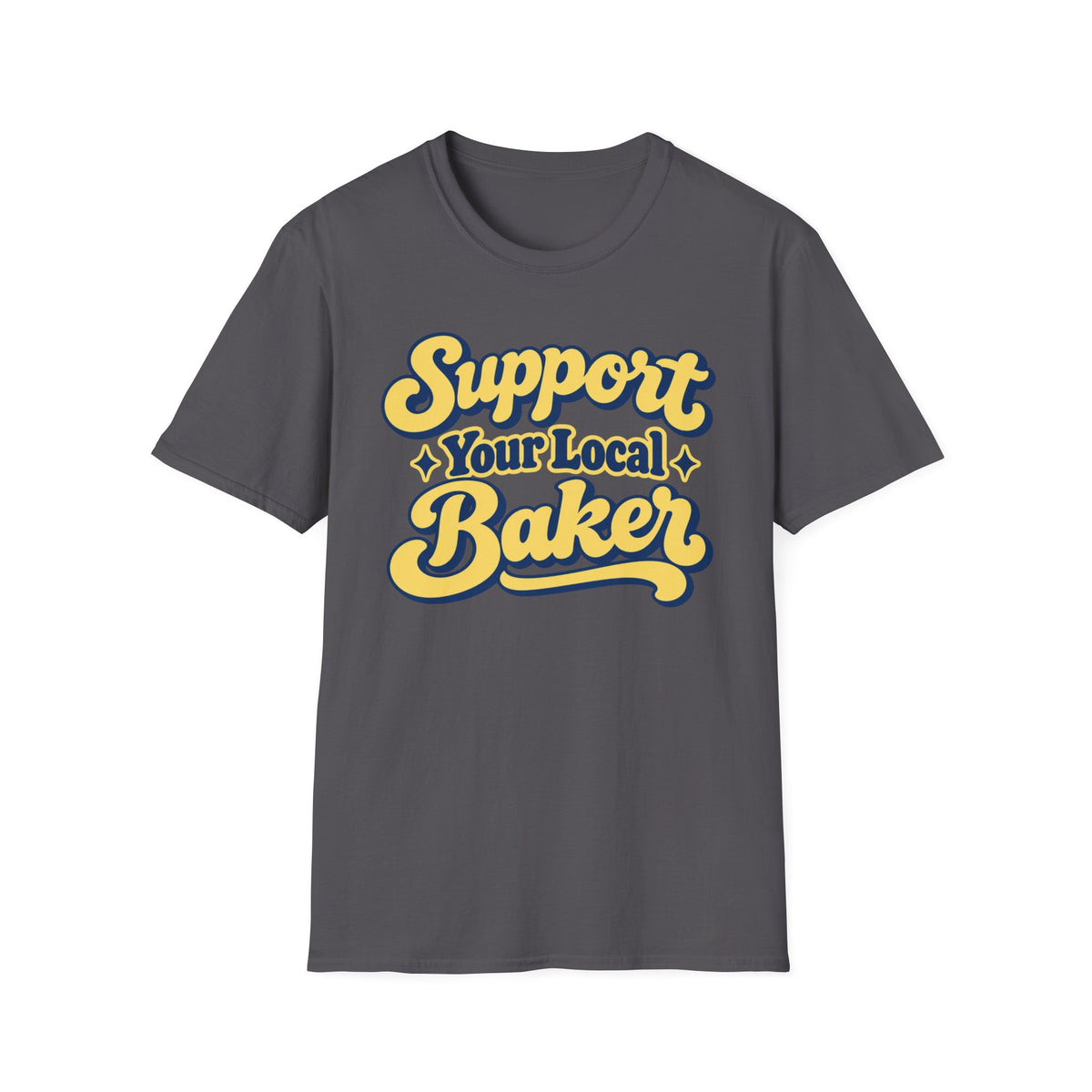 Support Your Local Baker, Blue & Yellow T-Shirt