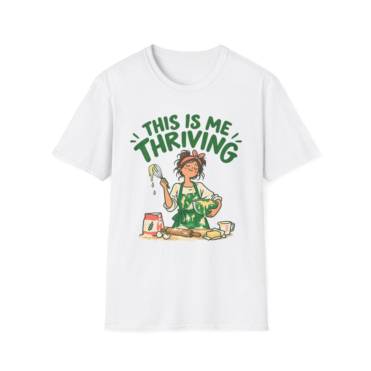 This is Me Thriving, Green & Cream T-Shirt